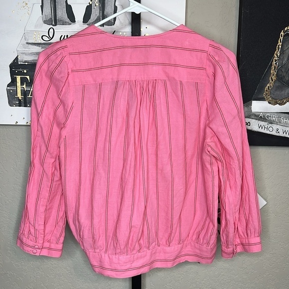 Madewell Wrap Top in Cecilia Stripe. Size XS - Picture 8 of 9